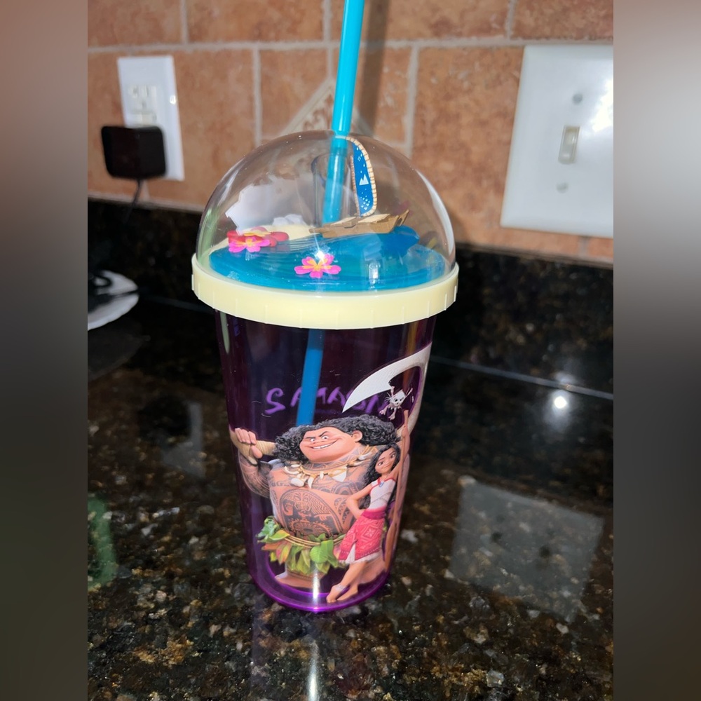 Disney Moana 2 Tropical Beach Themed Tumbler with Straw